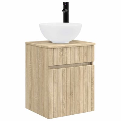vidaXL - Wandgemonteerde - wastafelmeubel - Sonoma - Eiken - 39 - x - 35 - x - 63 - cm
