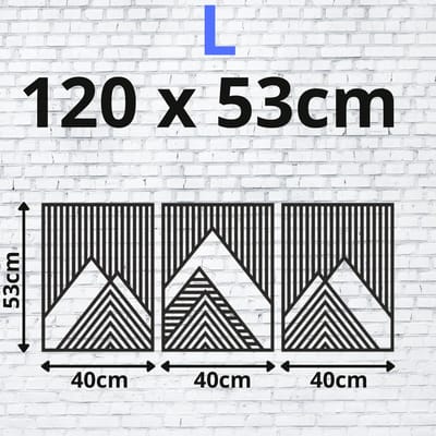 Wanddecoratie Bergen, Houten Wandbeeld, 3D Wanddecoratie voor Thuis, Moderne Beelden voor Huis Kantoor Slaapkamer, Woonkamer en Keuken - 120x53 cm