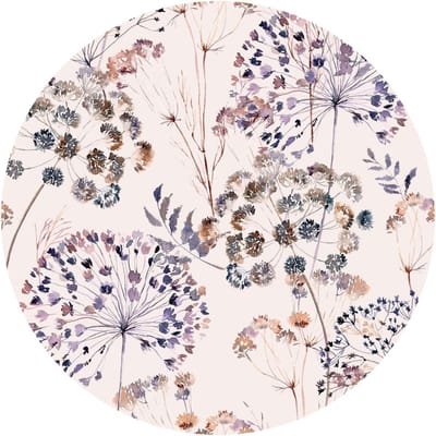 Vooraf gelijmd vliesbehang, gigantische muurschildering - VINTAGE LANDELIJKE BLOEMEN LICHT WATERVERF MUURSCHILDERING - 60x60cm