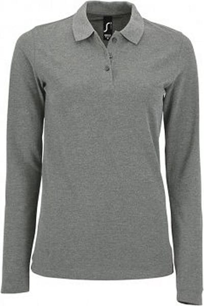 SOLS Dames/dames Perfecte Lange Mouw Pique Polo Shirt (Grijze Mergel)