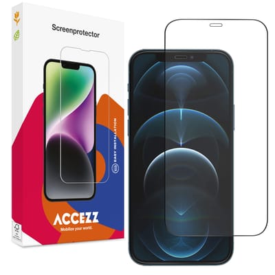 Accezz Screen Protector - Geschikt voor Apple iPhone 12 Pro / 12 - Gehard Glass Full Cover