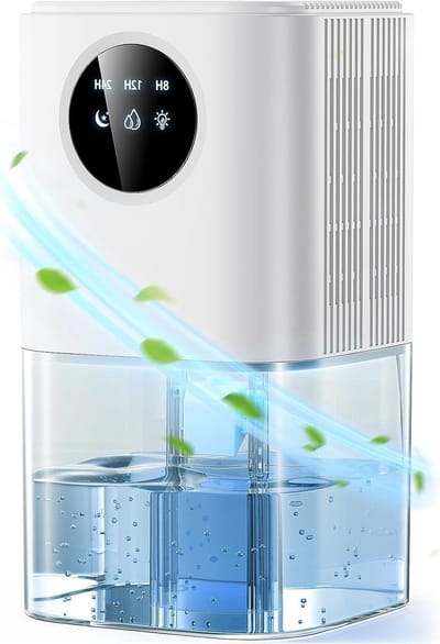 Elektrische Ontvochtiger - Kamerontvochtiger Klein - Vochtige Ruimtes - Stille Werking 32dB - 1800ML Tank - Wit