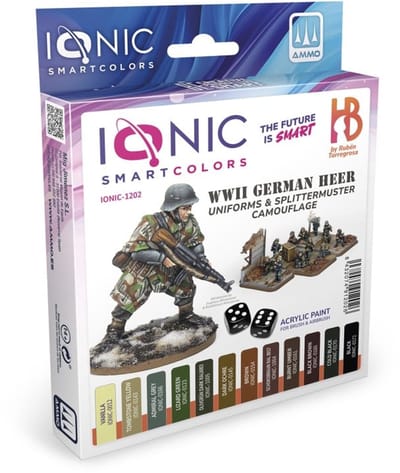 AMMO by Mig Jimenez Hobbyverf Acrylverf - MIG IO1202 Ionic Smart Colors - WWII Duitse Heer Kleurenset - Acryl Set 12x20ml Verf set