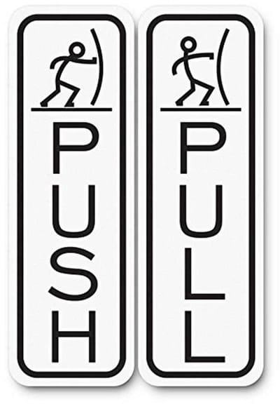 Duurzame Fun Push Pull Deurborden | Set van 2 | Grappige Deurborden voor Bedrijven