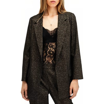 AllSaints Aleida Lux Blazer Black/gold Maat: 4 | Blazers Outlet | Dames | Zwart