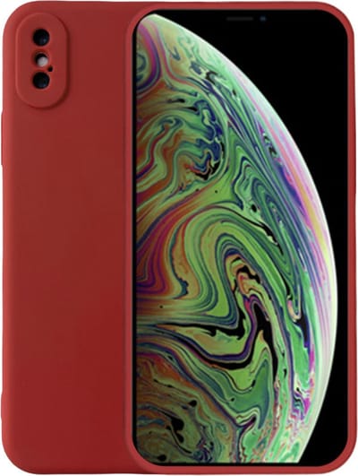 Smartphonica Telefoonhoesje Geschikt voor iPhone Xs Max siliconen hoesje - Backcover Siliconen Case - Rood geschikt voor iPhone Xs Max
