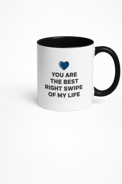 Romantische Koffiemok 'Jij bent de Beste Right Swipe van mijn Leven' - Uniek Liefdescadeau voor Partner