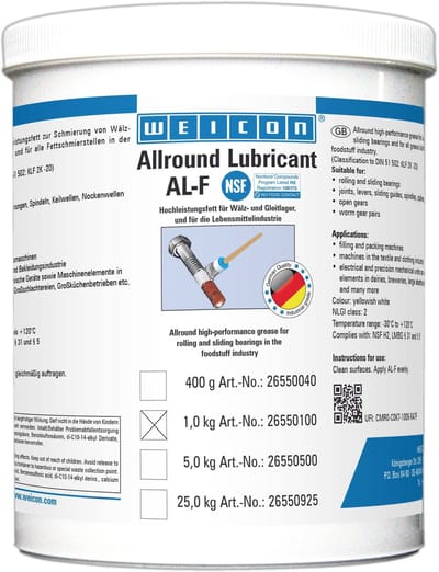 WEICON AL-F – Wit voedselveilig vet 1 kg – Voor gewrichten en glijlagers