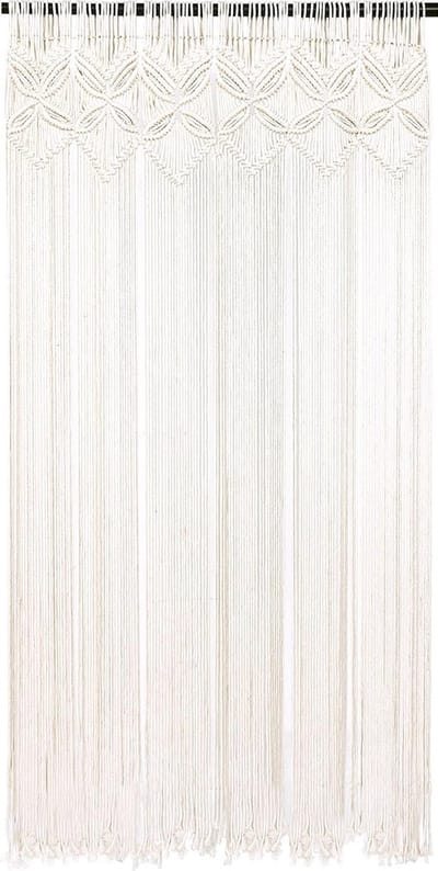 Boho macramé gordijn, deurgordijn, handgemaakt wandtapijt, geweven wandtapijt voor bruiloft, ramen en ruimteverdeler, wanddecoratie voor thuis en kantoor, 90 x 180 cm, 1840 g
