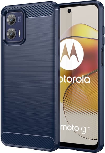 Coverup Hoesje - Geschikt voor Motorola Moto G73 Hoesje - Coverup Armor Brushed TPU Back Cover - Blauw