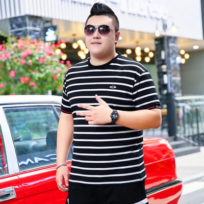 Trendy Merk Jongens Plus Size Korte Mouw Gestreept Ronde Hals T-shirt Dikke Jongen Oversized Populair Halve Mouw T-shirt Zomer 4XL