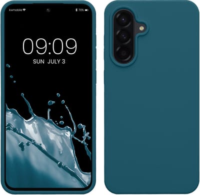 kwmobile telefoonhoesje geschikt voor Samsung Galaxy A56 5G - Hoesje met siliconen coating - Smartphone case in mat petrol