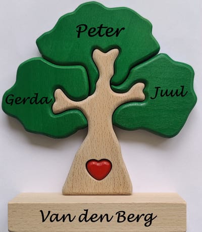 Gepersonaliseerde Stamboom puzzel 3 namen - geboorte - kraam cadeau - Vaderdagcadeau - moederdagcadeau - Babygeschenkset