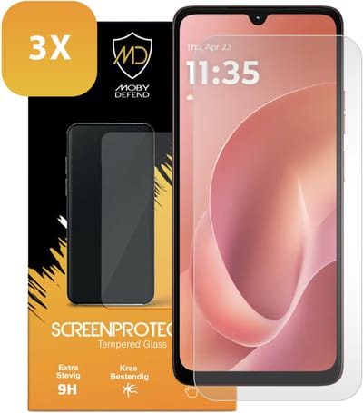 3-Pack MobyDefend Screenprotectors - Geschikt voor Motorola Moto G06 - Case-Friendly Screensavers - Gehard Glas