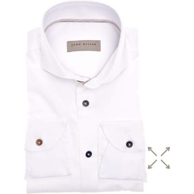 John Miller Overhemd Playful Buttons Tailored Fit Wit / male