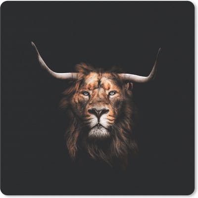 Muismat 20x20 cm - Mousepad Leeuw - Dieren - Schotse Hooglander - Muismatten