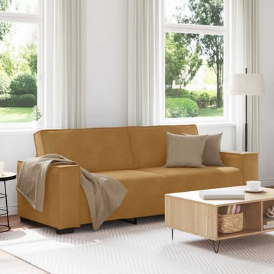 vidaXL - Driezitsbank - 220x78x84 - cm - fluweel - bruin