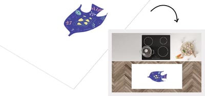 Keukenloper - Loper keuken - Vis - Pastel - Paars - 120x60 cm - Keukenloper vinyl