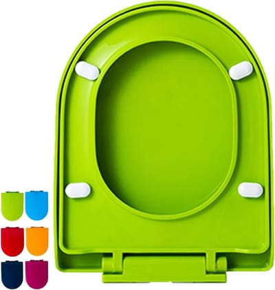 Toiletbril D-vorm - WC-bril met softclose - Comfortabel gebruik - Antibacterieel materiaal - Standaardmaat - Groen