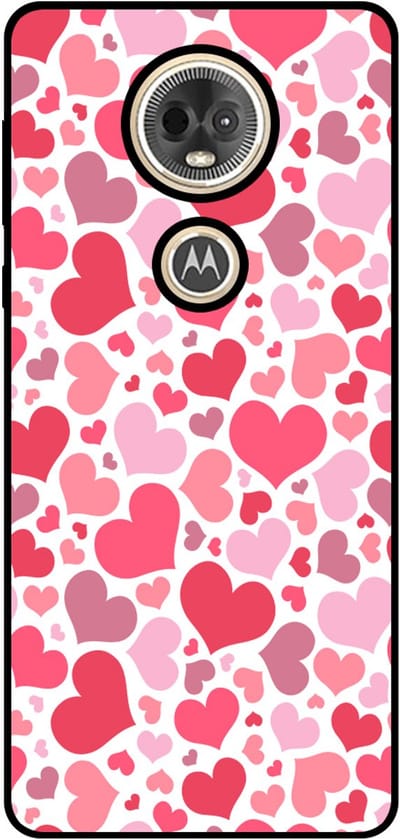 Smartphonica Telefoonhoesje Geschikt voor Motorola Moto E5 Play met Hartjes Print - Hearts Design TPU Backcover Case - Kinder Hoesje met Hartjes Design geschikt voor Motorola Moto E5 Play
