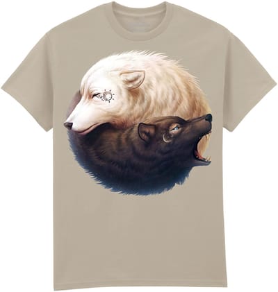 Wolf Wolven Yin And Yang Wolves The Coloured House T-shirt M