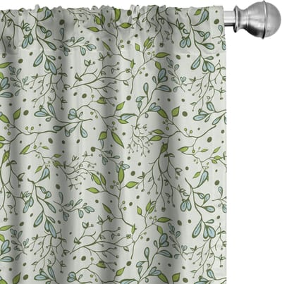 ABAKUHAUS Botanische Voorhangen – 2x75x225 – Microvezel – Lichtgroen