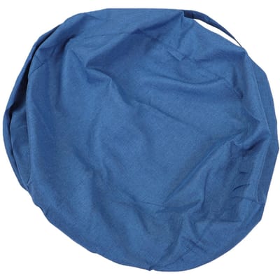 Housse de pouf de rangement pour peluches Housse de repose-pieds rond polyvalente Rangement pour jouets en peluche Bleu bleu