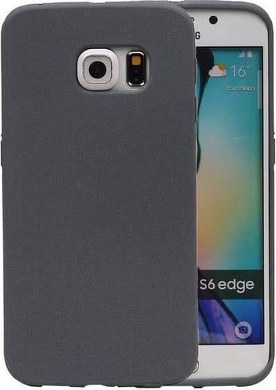 Grijs Zand TPU back case cover hoesje voor Samsung Galaxy S6 Edge