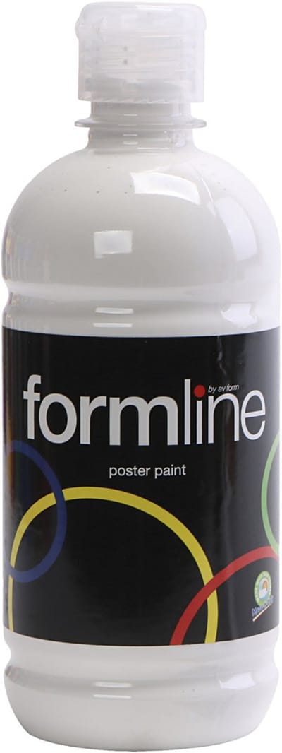Tempera Verf Mat, wit, 500 ml/ 1 fles