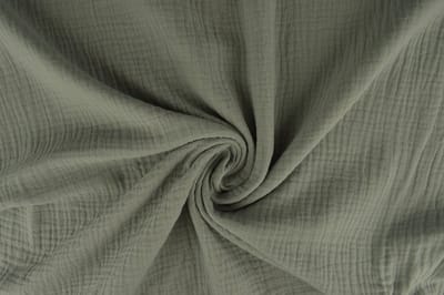 10 meter mousseline stof op rol - Zilvergrijs - 135cm breed - Double gauze op rol