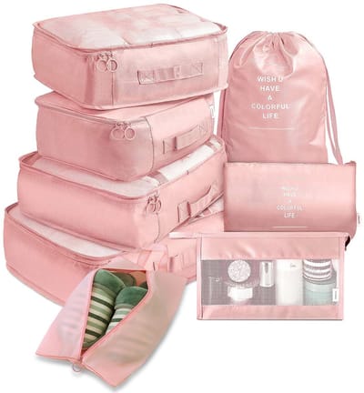 Packing Cubes 8-Delig - Koffer Organizer Set - Bagage Organizers - Tasorganizers - Backpack Organizer - Compression Cube - Travel Backpack Organizer - Kleding Organizer Set Voor Koffer en Backpack - Packing Cubes Backpack - Compression