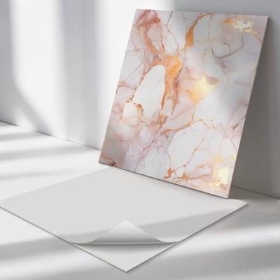 Wallfluent Vinyl Tegels - Elegant Geaderd Marmer Vinyl Tegels Zelfklevend - 30 cm x 30 cm - Wit PVC Tegels - Verpakking van 9 stuks - Vierkant PVC Tegels - Texturen Plaktegels - Zelfklevende Vinyltegels - Plaktegels Keuken en Badkamer