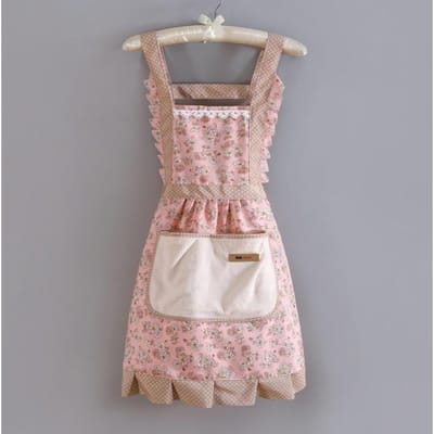 Tablier jupe princesse respirant avec doubles poches pour femme, idéal pour la cuisine à domicile. Vêtements de travail anti-salissures et durables.