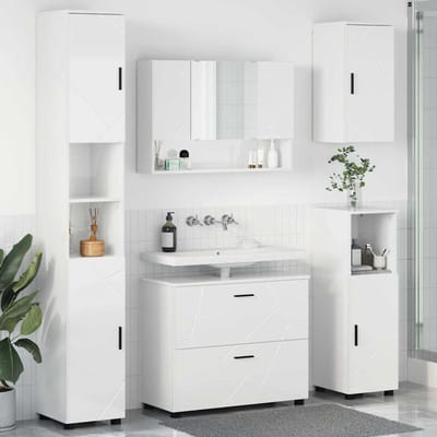 vidaXL - Badkamermeubel - Set - 5 - st - Hoogglans - wit - 35 - x - 30 - x - 192 - cm