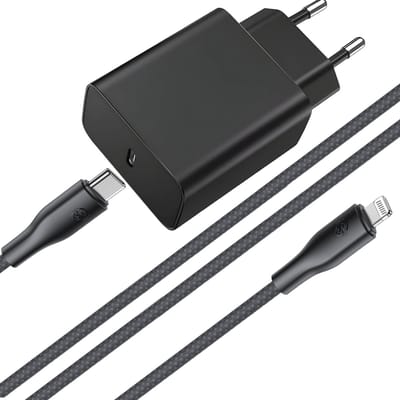 45w Oplader usb C + Kabel geschikt iPhone X / 11 / 12 / 13 / 14 - Lightning naar usb-C kabel - Oplader geschikt voor iPhone - 45w Power Adapter - 2 Meter