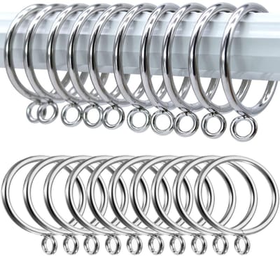 Dailygoods- Gordijnringen 24 stuks - Metalen Ringen - 55 mm Binnendiameter - Zilveren Afwerking - Duurzaam - Stijlvolle Esthetiek - Gordijnaccessoires