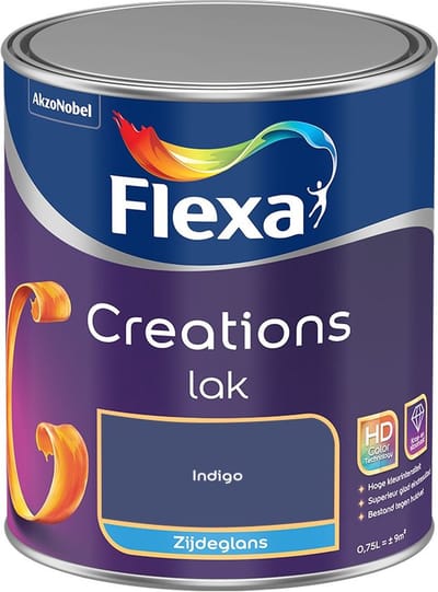 Flexa - Creations Lak Zijdeglans - Indigo - Mengverf - 750 Ml