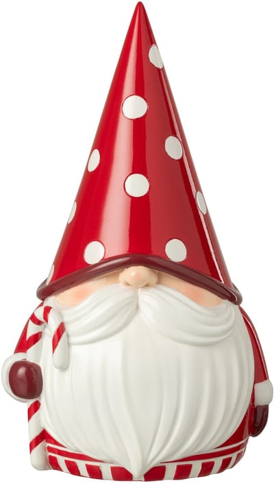 J-Line figuur Kerstman Stippen - polyresin - rood/wit
