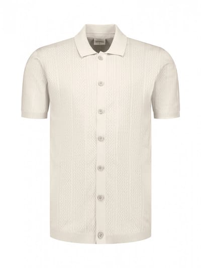No Excess Pullover Short Sleeve Full Button Polo Desert  XL