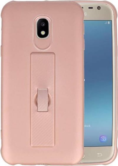 Carbon series hoesje - Backcover Geschikt voor Galaxy J3 2017 Roze