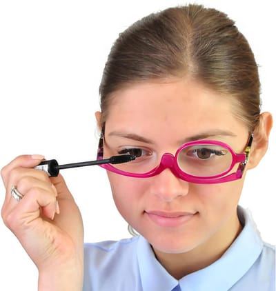 Make-up Bril - Vergrootbril Hulp - Nauwkeurig Aanbrengen - Flip-Lens Functie - Lichtgewicht - Bloemenpatroon