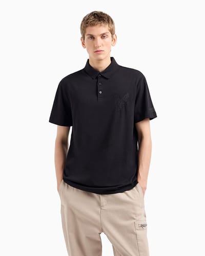 Armani Exchange 6dzfac-zj9sz Korte Mouw Poloshirt Zwart S Man