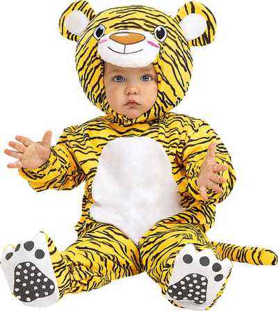 FUNIDELIA Tijger kostuum voor baby - Maat: 50 - 68 cm - Geel
