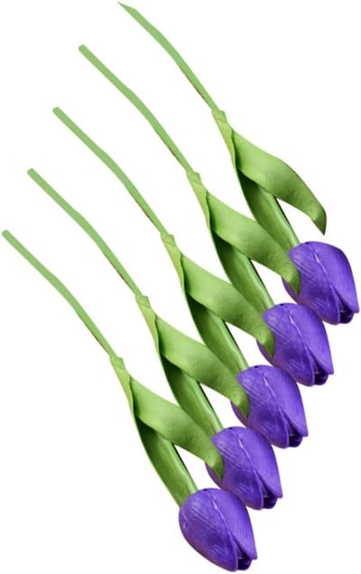 Bruidsmeisjesboeketten 5 Stuks - Kunstboeket Decoratie - Bruiloft Versieren - Gesimuleerd Handgebonden - 30x30x30 mm - Donkerpaars