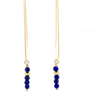 Pat's Jewels Oorbellen - Oorbellen Dames - Minimalistische Oorbellen - Edelsteen - Blauw - Goud