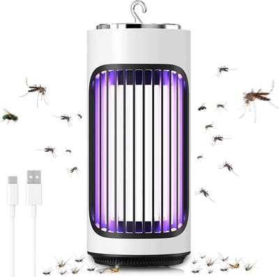 Fysische UV Muggenvanger Groot Oog Model (13×13×22,5cm), USB Voedings Insectenlamp Zonder Giftige Stoffen en Elektroshock, Stille Muggenverdelger Veilig voor Baby en Zwangere Vrouwen voor Slaapkamer en Woonkamer