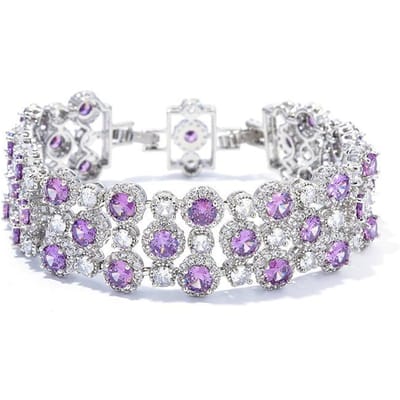 Bracelet Couleur Zircon Mode Européenne et Américaine Diamants Entiers Ciel Étoilé Éclatant Trésor Coloré Send extended buckle white
