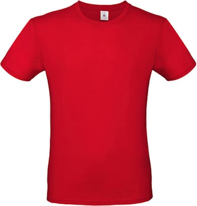 2-Pack herenshirt '150' met ronde hals B&C Collectie Rood maat XS