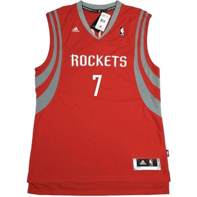 Adidas Letter Print Basketbalshirt SW Fan Edition Houston Rockets Jeremy Lin 7 Heren shirts Rood L84576 S gray