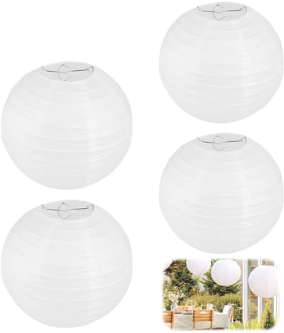 Store_9 - Lampion Wit - Creatieve Decoratie - 20 cm - Set van 4 - Perfect voor Bruiloften en Feesten - Doe-het-zelfprojecten